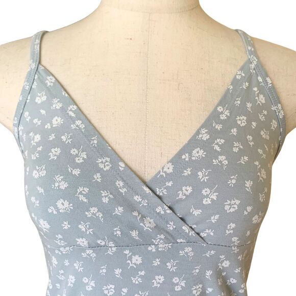 Brandy Melville Blue Floral Mini Dress One Size - Picture 2 of 8